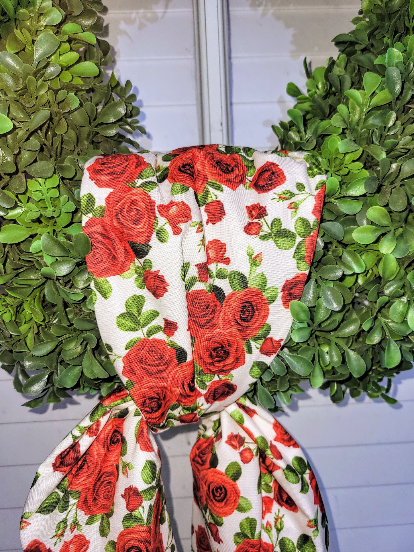 Red Roses Wreath Sash