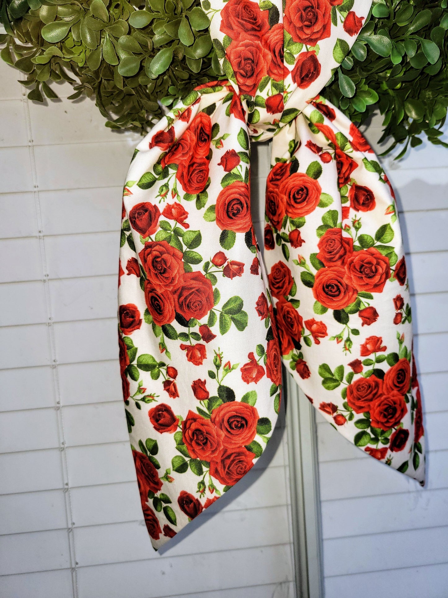 Red Roses Wreath Sash