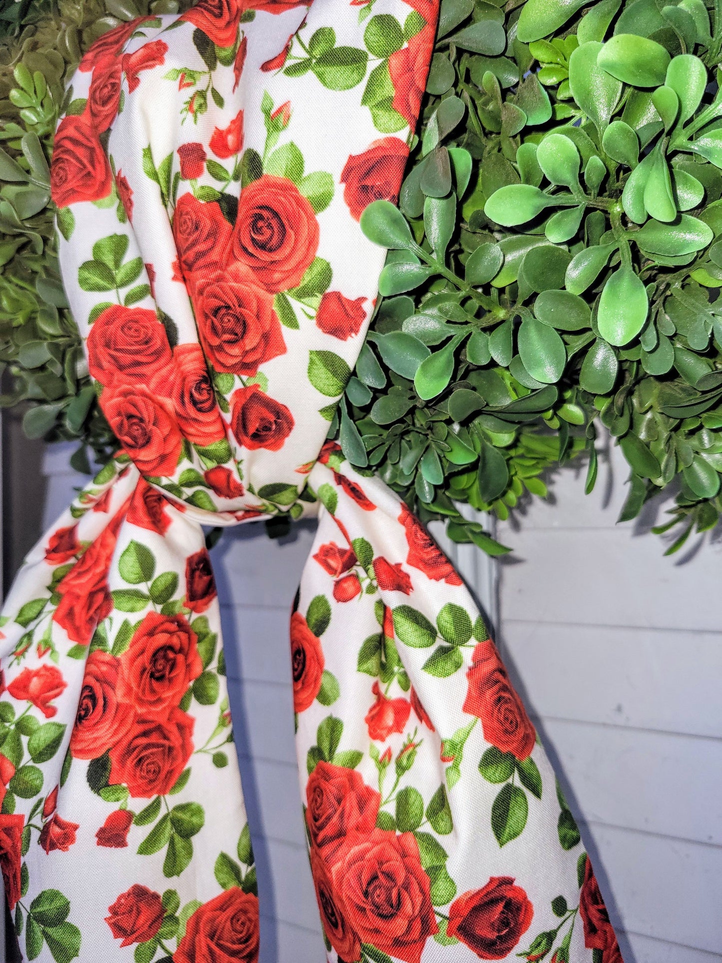 Red Roses Wreath Sash